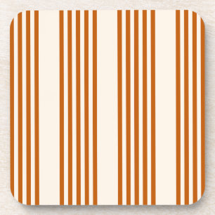 Dessous-de-verre Motif couleur orange brun et beige cinq rayures