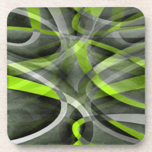Dessous-de-verre Motif courbe gris et citron de style années 80