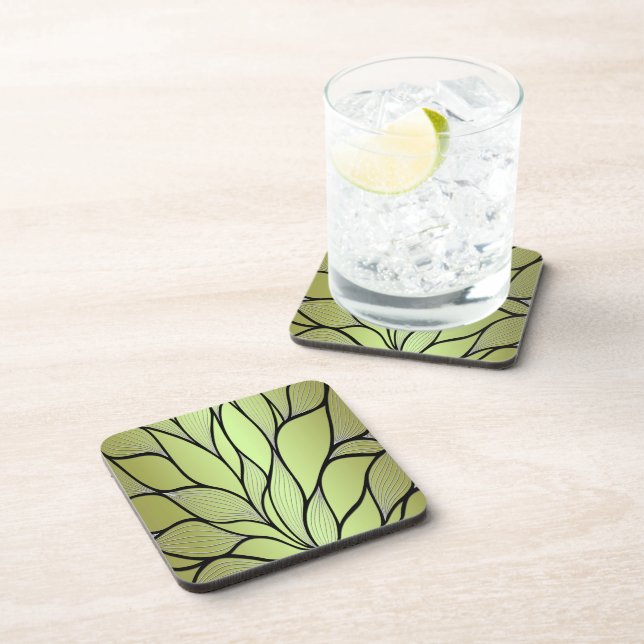 Dessous-de-verre Motif Créatif Vert Olive  (Côté Droit)