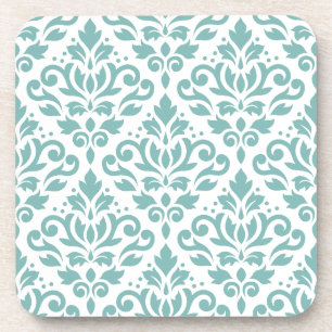 Dessous-de-verre Motif Damassé Sarcelle Défilé