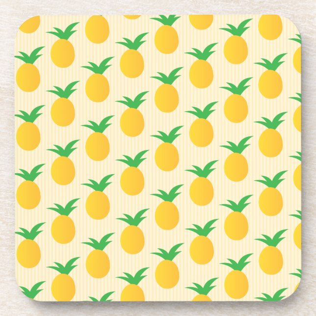 Dessous-de-verre Motif d'ananas jaune vif (Devant)