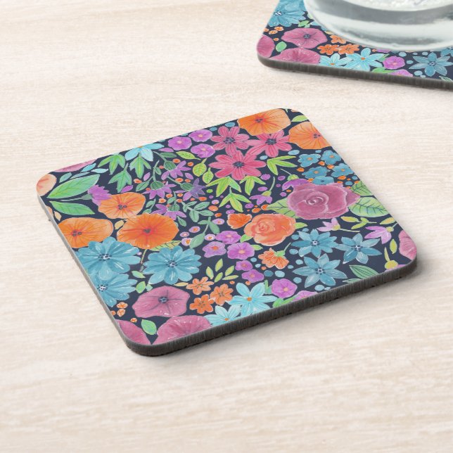 Dessous-de-verre Motif d'aquarelle florale (Côté gauche)