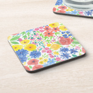 Dessous-de-verre Motif d'aquarelle florale