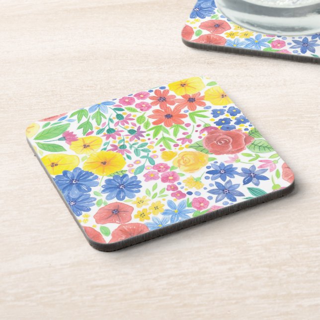 Dessous-de-verre Motif d'aquarelle florale (Côté gauche)
