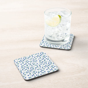 Dessous-de-verre Motif d'aquarelle rose bleu délicat