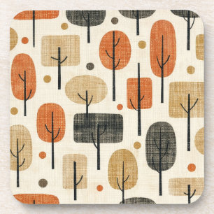 Dessous-de-verre Motif d'arbre moderne du milieu du siècle