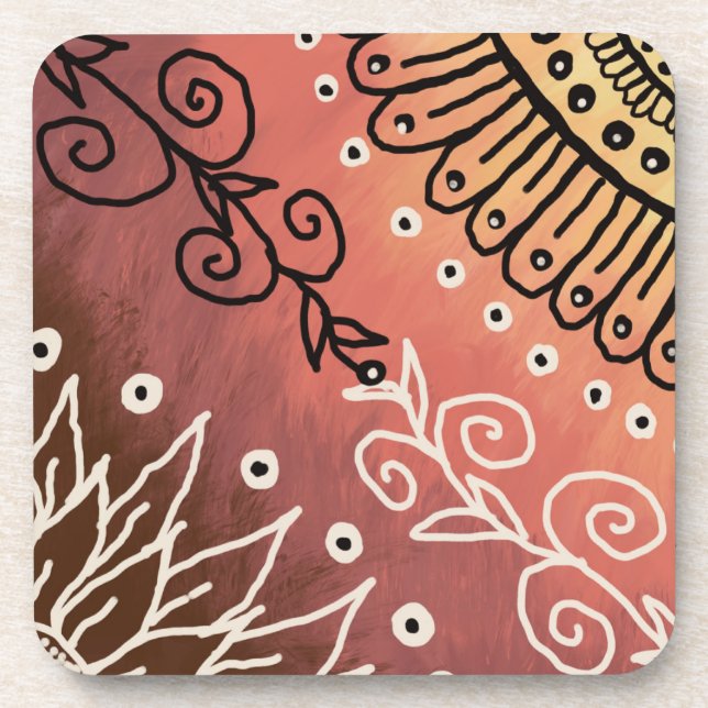 Dessous-de-verre Motif d'art drôle rouge (Devant)