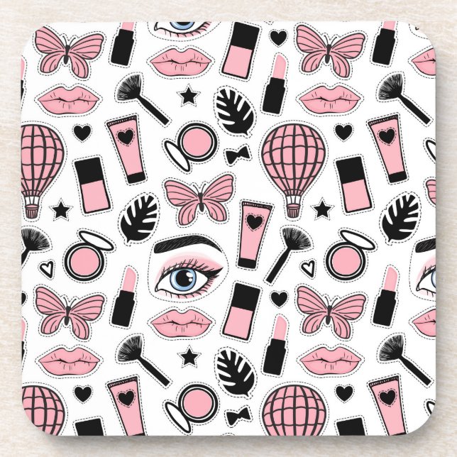 Dessous-de-verre Motif d'autocollant de maquillage (Devant)