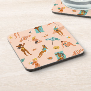 Dessous-de-verre Motif de bains de soleil de plage