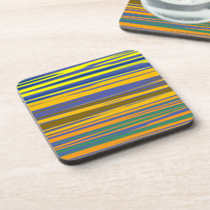 Dessous-de-verre Motif de bandes colorées abstraites