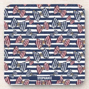 Dessous-de-verre Motif de bandes de ruban patriotique