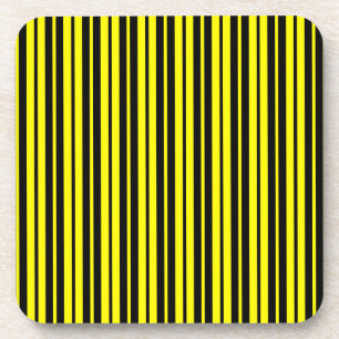 Dessous-de-verre Motif de bandes verticales noires jaunes