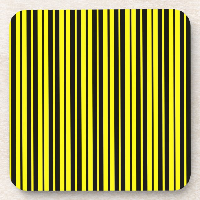 Dessous-de-verre Motif de bandes verticales noires jaunes (Devant)