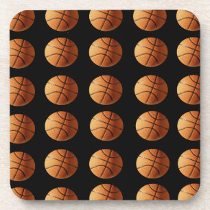 Dessous-de-verre Motif De Basket-Ball Orange Et Noir,