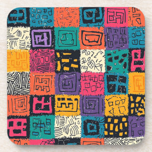 Dessous-de-verre Motif de boîte colorée vibreant (1)