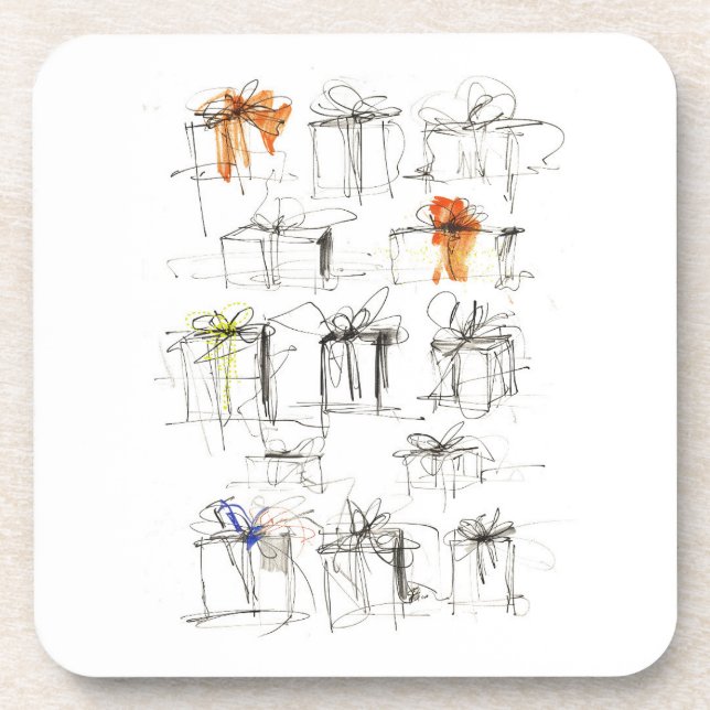 Dessous-de-verre Motif de boîtes-cadeaux Abstraites (Devant)