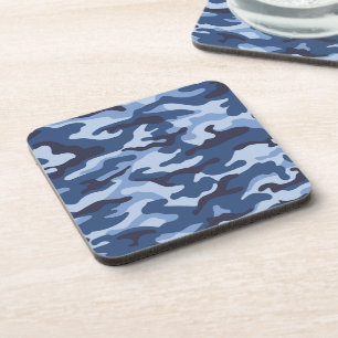 Dessous-de-verre Motif de camouflage bleu foncé