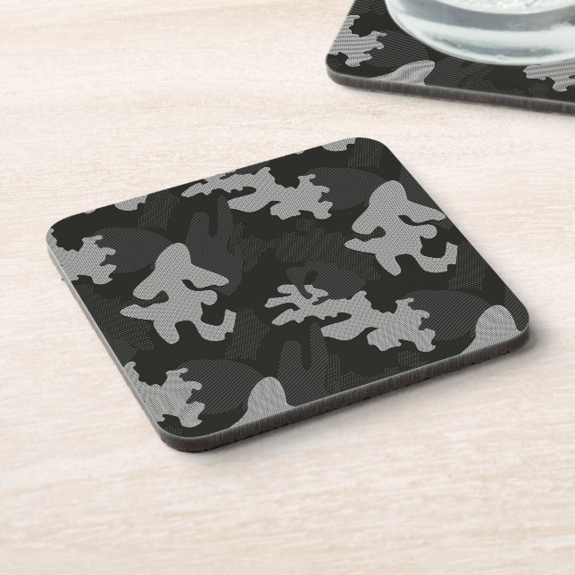 Dessous-de-verre Motif de camouflage noir (Côté gauche)