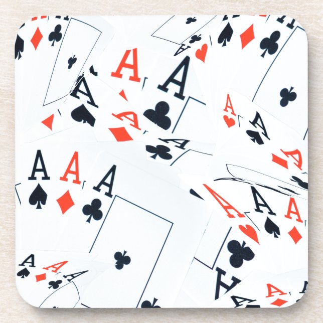 Dessous-de-verre Motif de cartes de poker Quad As, (Devant)