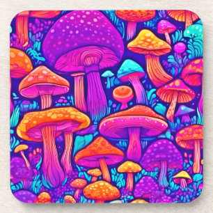 Dessous-de-verre Motif de champignons colorés