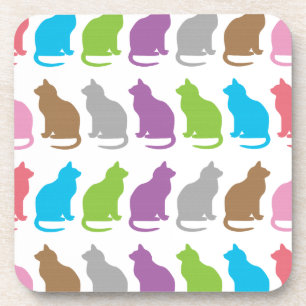 Dessous-de-verre Motif de chat coloré