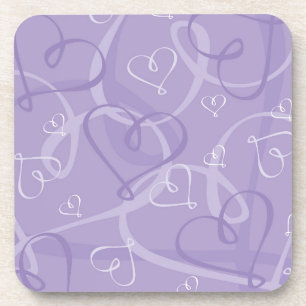Dessous-de-verre Motif de coeur pourpre
