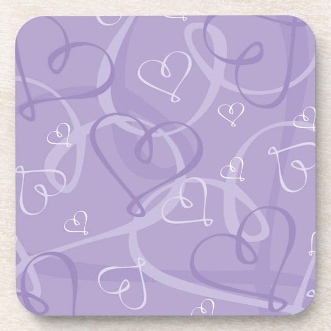 Dessous-de-verre Motif de coeur pourpre (Devant)