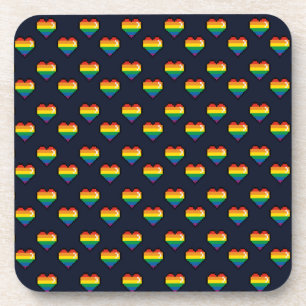Dessous-de-verre Motif de coeur Rainbow 8 Bit