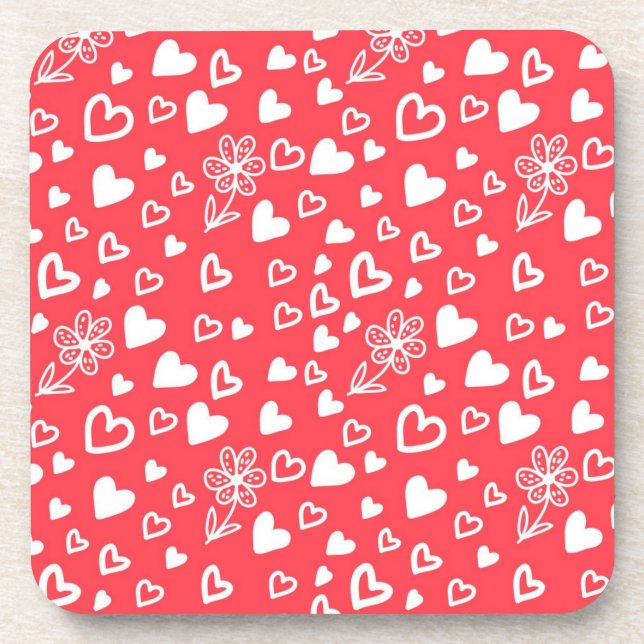Dessous-de-verre Motif de cœurs (Devant)