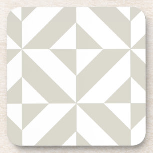 Dessous-de-verre Motif de cube géométrique gris moyen