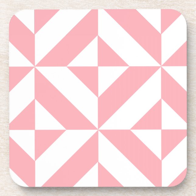 Dessous-de-verre Motif de cube géométrique Melon rose (Devant)