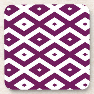 Dessous-de-verre Motif de diamant blanc et violet de prune