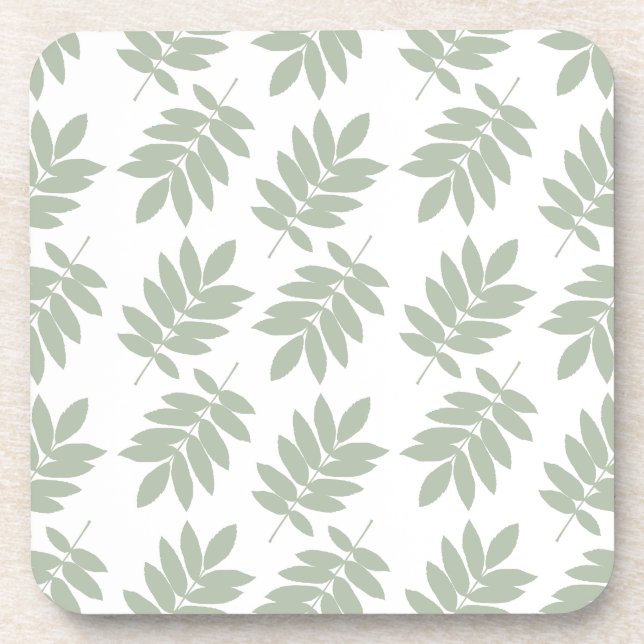 Dessous-de-verre Motif de feuille de sureau vert+blanc (Devant)