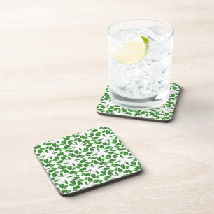 Dessous-de-verre Motif de feuille, motif de feuilles, feuilles vert