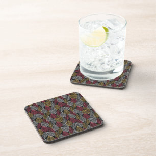 Dessous-de-verre Motif de feuilles squelettiques modernes d'automne