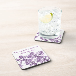 Dessous-de-verre Motif de fleur violette de chardon