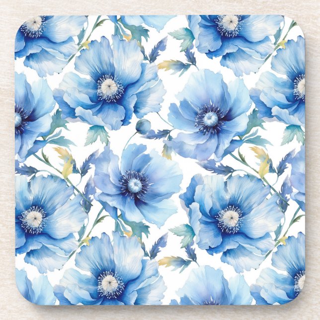 Dessous-de-verre Motif de fleurs Blue Poppies (Devant)