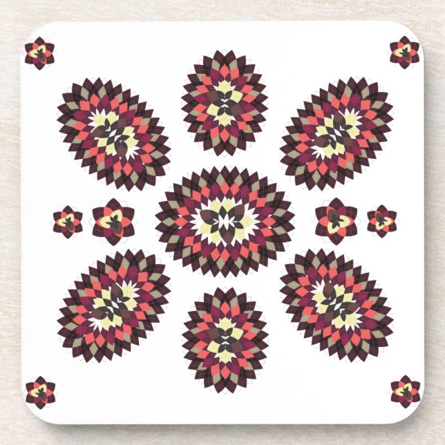 Dessous-de-verre Motif de fleurs Mandala (Devant)