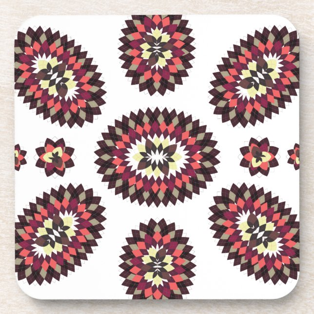 Dessous-de-verre Motif de fleurs Mandala (Devant)