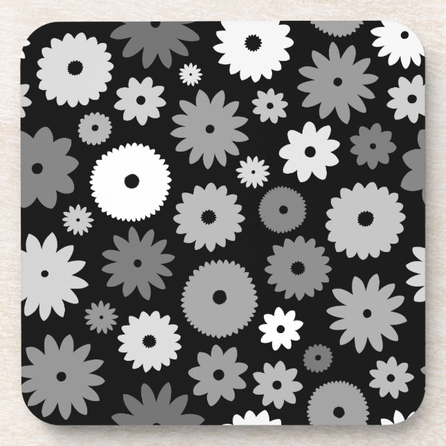 Dessous-de-verre Motif de fleurs monochromes (Devant)