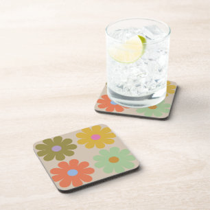Dessous-de-verre Motif de fleurs pastel vintage simple