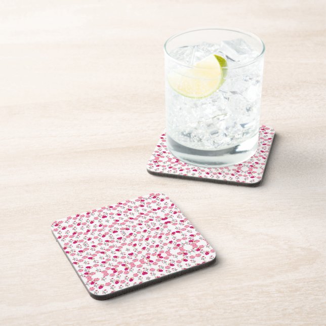Dessous-de-verre Motif de fleurs roses (Côté Droit)
