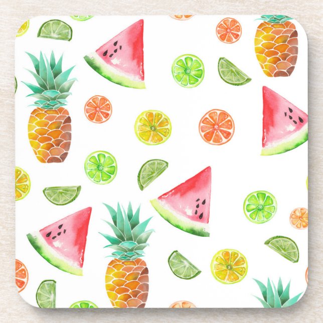 Dessous-de-verre Motif de fruit glacé d'aquarelle (Devant)