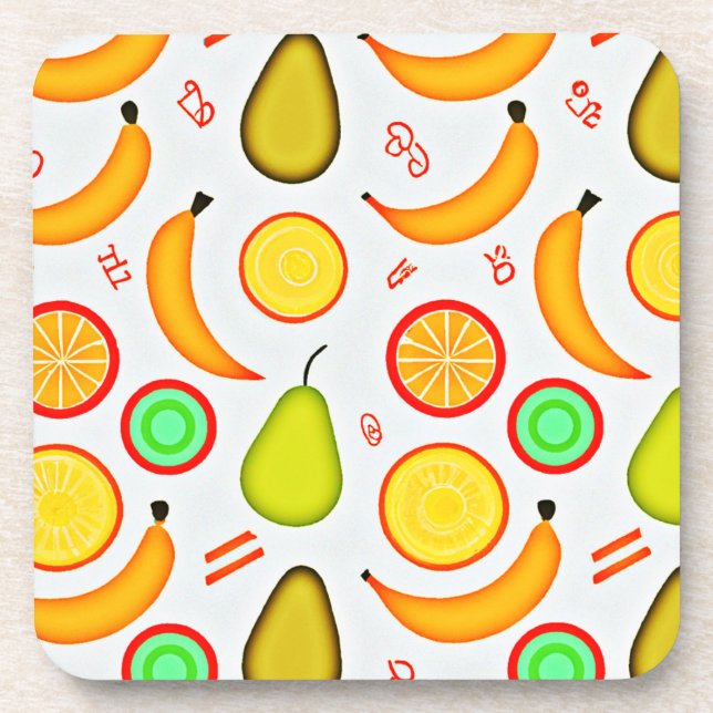 Dessous-de-verre Motif de kaléidoscope à fruité vive (Devant)