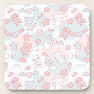 Dessous-de-verre motif de kawaii avec le griffonnage