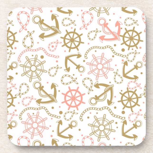 Dessous-de-verre Motif de la Ancre d'or (Devant)
