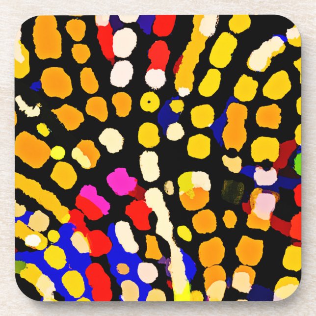 Dessous-de-verre Motif de lecture couleur expressif (Devant)