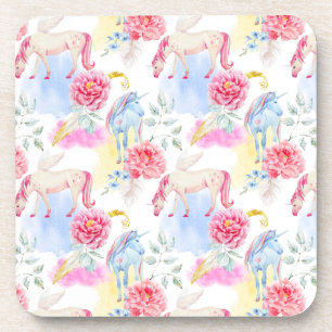 Dessous-de-verre Motif de licorne et de Pegasus d'aquarelle