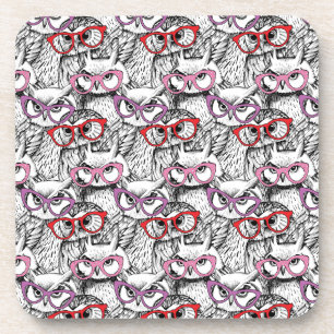 Dessous-de-verre Motif de lunettes de hibou