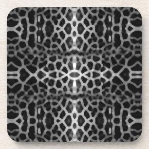 Dessous-de-verre Motif de maillage noir et blanc